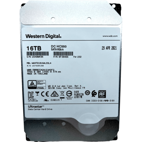 WUH721816ALE6L4 Жёсткий диск Western Digital Ultrastar DC HC550 16 ТБ SATA 7200 об/мин 512 МБ