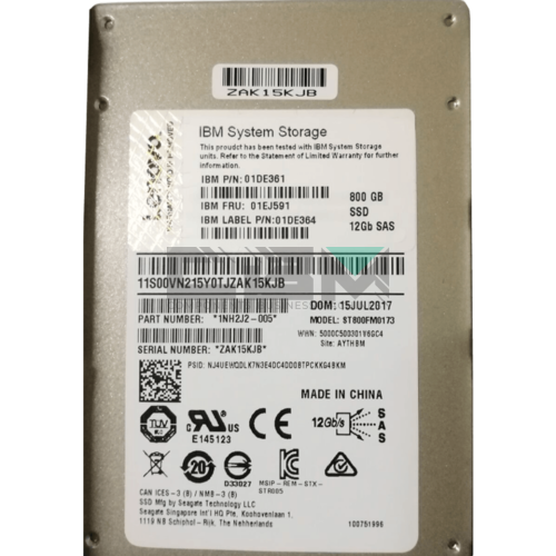 01DE361 Твердотельный накопитель Lenovo 2.5 SAS 800 ГБ TLC