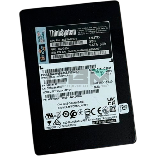 02JG534 Твердотельный накопитель SSD IBM / Lenovo ThinkSystem 2.5' 1.92TB 6GB/S SATA