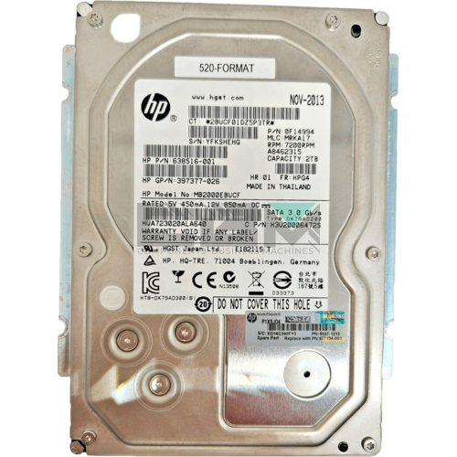 0F14994 Жесткий диск HDD HPE 2Tb 7200 3.5 SATA