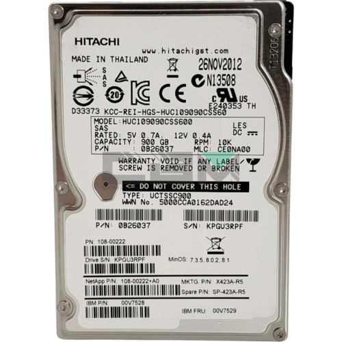 108-00222 Жесткий диск HDD NetApp 900Gb 10K SAS 2.5