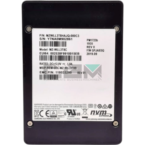 118033280 Твердотельный накопитель EMC 3.84TB Read Intensive SFF (2.5in) U.2 NVMe