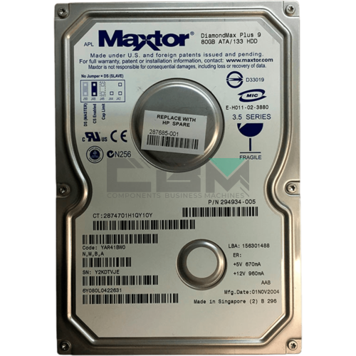 287685-001 Жесткий диск HDD HP Enterprise 80G 7200об/мин 287685-001 Жесткий диск HDD HP Enterprise 80G 7200об/мин