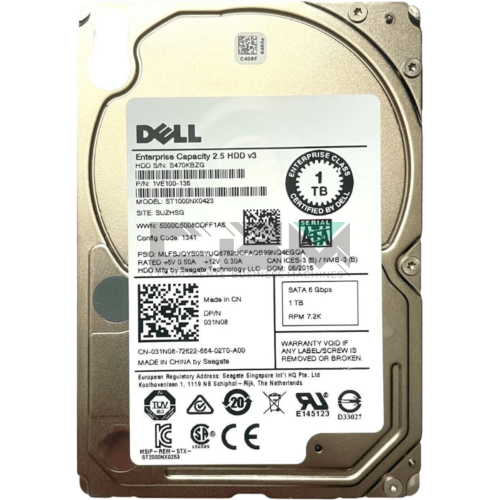 31N08 Жесткий диск HDD Dell 1Tb 7200 2.5 SATA G176J