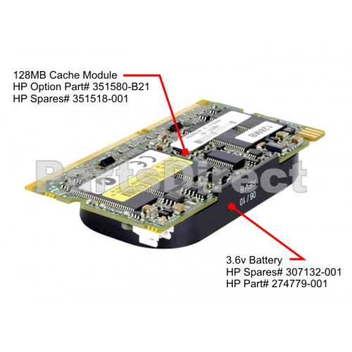 351518-001 Модуль HP SA641/642/E200 128MB BBWC Module Kit