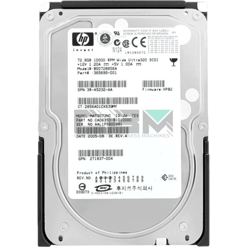 365695-001 Жесткий диск HDD HP Enterprise 72.8 Гб 10000 об/мин