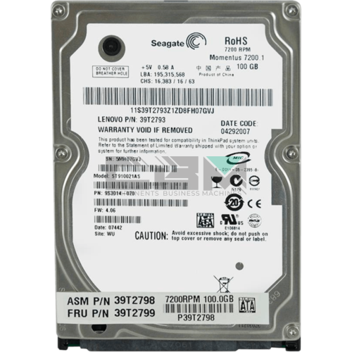 39T2798 Жесткий диск IBM (Lenovo) 2.5 7200 об/мин