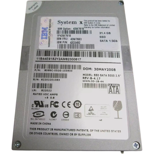 43W7618 Твердотельный накопитель SSD IBM 31.4-GB SATA-150 2.5