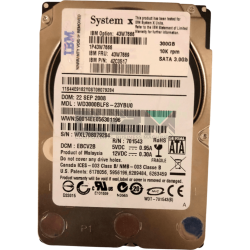 43W7666 Жесткий диск HDD IBM Lenovo 2.5 10000об/мин