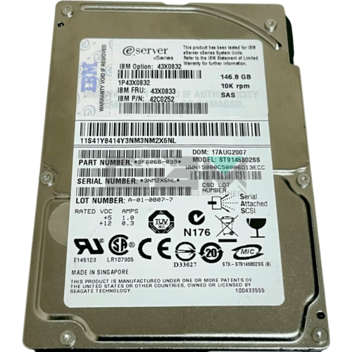 43X0832 Жесткий диск HDD IBM Lenovo 2.5 10000об/мин