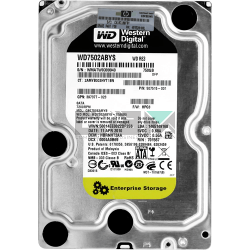507515-001 Жесткий диск HP 750-GB 3G 7.2K 3.5 SATA HDD