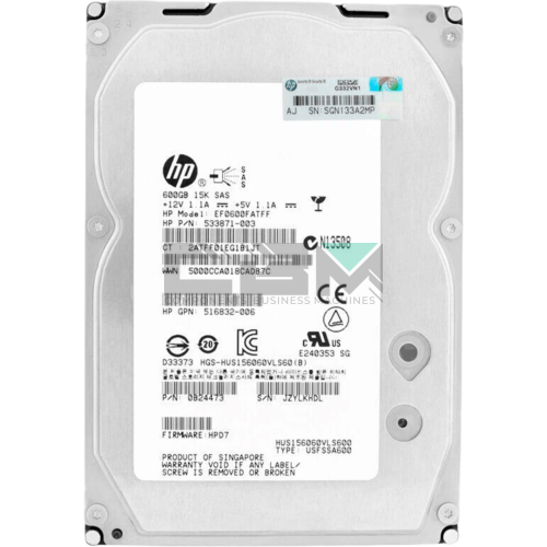 533871-003 Жесткий диск HP G8 G9 600-GB 6G 15K 3.5 SAS SC