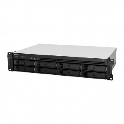 RS1221+ Система хранения данных Synology Rack 2U, QC2.2GHzCPU/4GbDDR4 (upto32)/RAID0,1,5,6,10/upto 8 hot plug HDDs SATA(3,5'or2,5')(upto 12 with RX418)/2xUSB3.2/1eSATA/iSCSI/4xGbE(+1Expslot)/2xIP cam(upto 40)/norail repl RS1219+