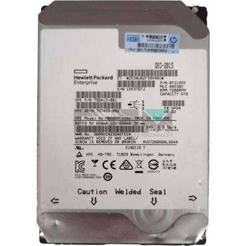 758413-001 Жесткий диск HP G8-G10 6-TB 6G 7.2K 3.5 SAS SC