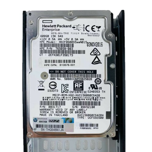 810764-001 K2P98A K2P98B Жесткий диск HP 2.5 600Gb 12G SAS For 3PAR StoreServ 8000
