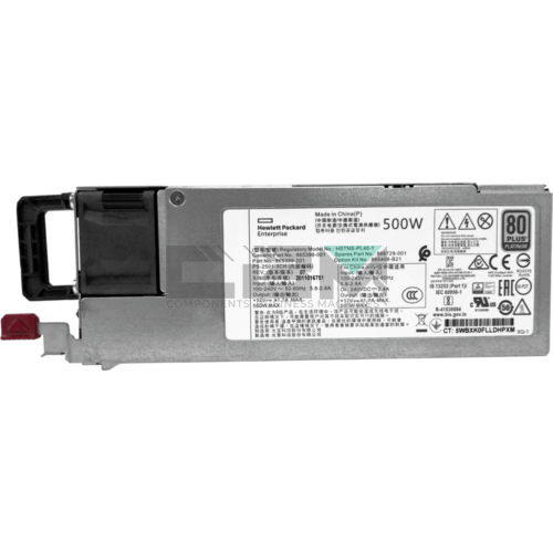 865398-001, Блок питания HP Platinum Flex Slot, 500W, 100-240V, для серверов G9, G10, DL360, DL380, DL385, ML350