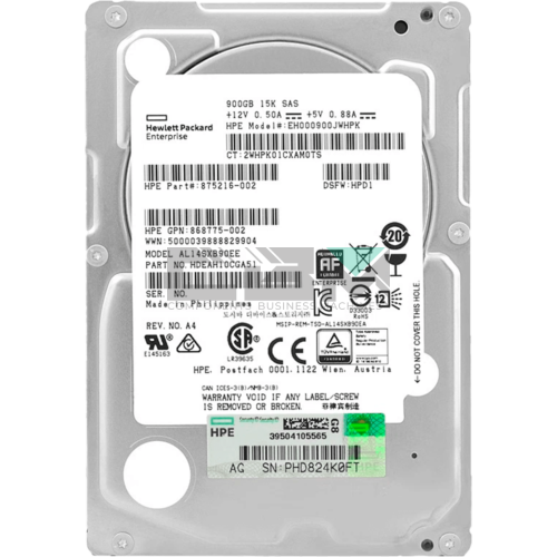 875216-002 Жесткий диск HP G8-G10 900-GB 12G 15K 2.5 SAS SC