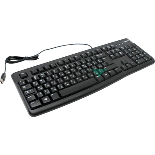 920-002583 Клавиатура мембранная проводная Logitech K120 USB 1.5m ANSI русский/английский 2.35x15.5x45sm 550g черная