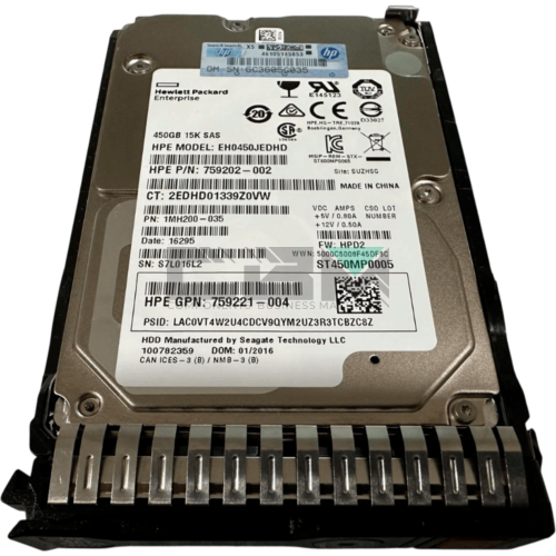 EH0450JEDHD Жесткий диск HDD HP G10 450Gb 12G 15K 3.5 SAS LPc