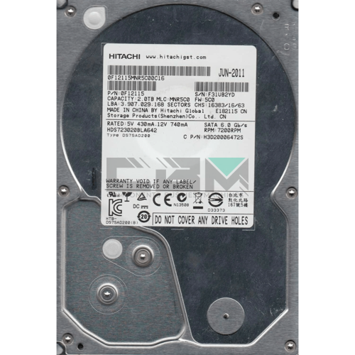 HDS723020BLA642 Жесткий диск Hitachi 2-TB 6G 7.2K 3.5 SATA