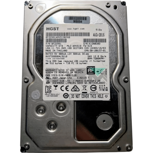 HUS726050AL5210 0F22793 Жесткий диск HDD Hitachi 12Gb/s SAS