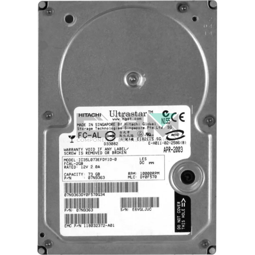 IC35L073EFDY10-0 Жесткий диск HDD IBM Lenovo 3.5 10000об/мин