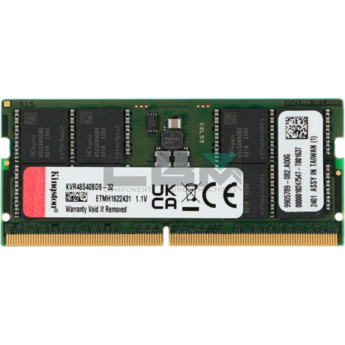 KVR48S40BD8-32 Оперативная память Kingston 32GB DDR5 SODIMM 2Rx8 4800MHZ PC5-38400