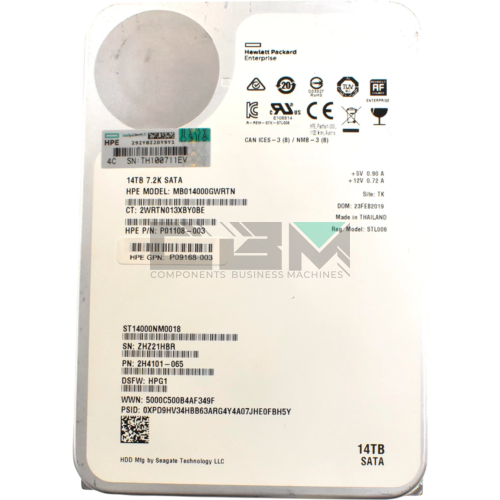 P01108-003 Жесткий диск HDD HP Enterprise 3.5' 14TB 7200RPM 6GB/S 64MB SATA