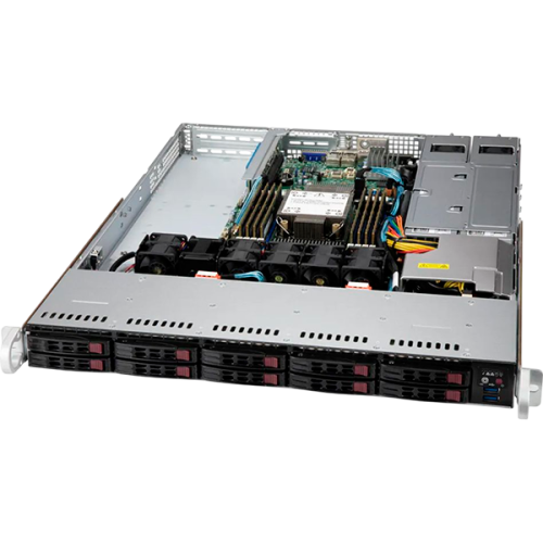 SYS-110P-WR Сервер SuperMicro SuperServer 110P Gen 3 Ice Lake 3.6GHZ 40C 1P 8x256GB LGA 4189 10SFF с горячей заменой 2x750W