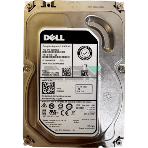 W0VNC Жесткий диск Dell 1-TB 6G 7.2K 3.5 SATA HDD w/F238F