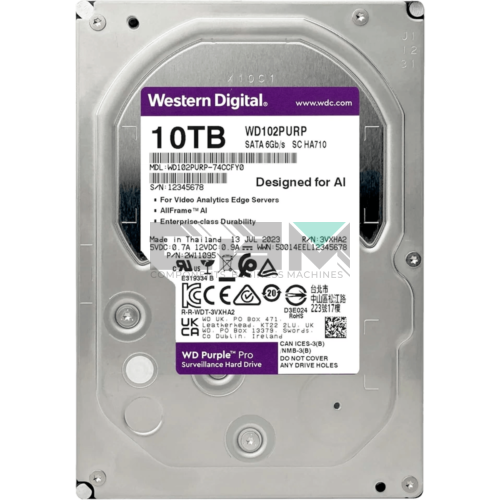WD102PURP Жесткий диск HDD Western Digital 10TB 6Gb/s 7200rpm 256MB 3.5 SATA WD Purple Pro