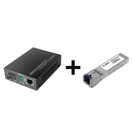 Медиаконвертер CBM 10/100/1000 BASE-TX to 1000BASE-FX + Трансивер CBM SFP 1.25G T13/R15 LC 20 km DDM 1310-1550 нм