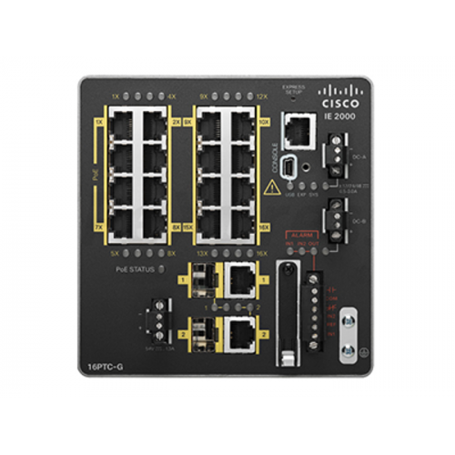 IE-2000-16TC-G-E Коммутатор IE 16 10/100,2 FE SFP+2 T/SFP, Base with 1588