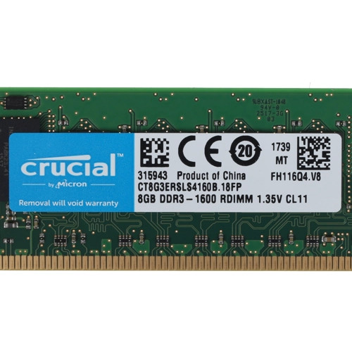 CT8G3ERSLS4160B Оперативная память Crucial 8-GB RDIMM DDR3 1600MHz