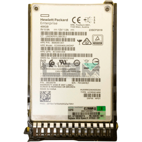 EO000400JWDKP Твердотельный накопитель SSD HP G8-G10 400-GB 2.5 SAS 12G WI DS SC