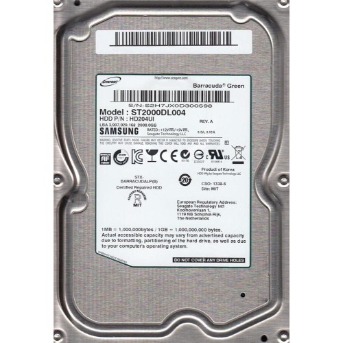 HD204UI Жесткий диск HDD SAMSUNG 2Tb 32Mb SATA 3G 3.5 ECOGREEN F4