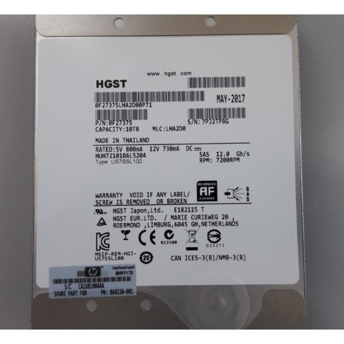 P9M82A Жесткий диск HP MSA2 10-TB 12G 7.2K 3.5 DP MDL SAS