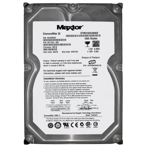 STM31000340AS Жесткий диск SEAGATE 1TB 7200 32MB SATA 3G 3.5 DIAMONDMAX