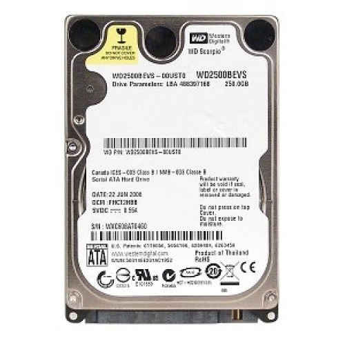 WD2500BEVS Жесткий диск HDD Western Digital Scorpio Blue 250Gb 5400