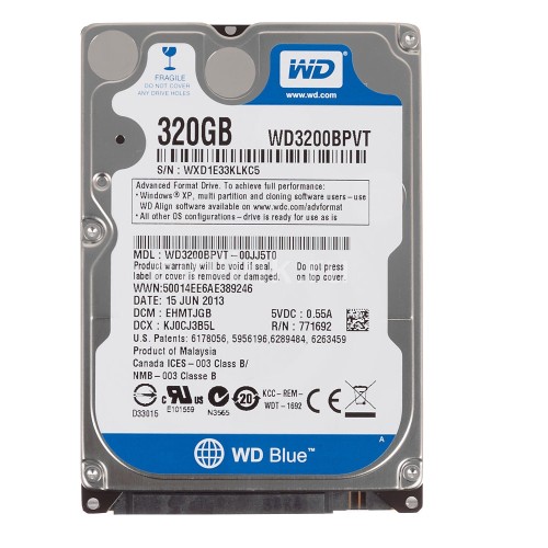 WD3200BPVT Жесткий диск Western Digital WD 320GB 3G SATA 5.4K 2.5 SCORPIO BLUE