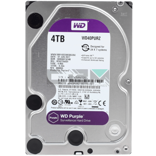 WD40PURZ Жесткий диск HDD Western Digital 4Tb SATA 6Gb/s