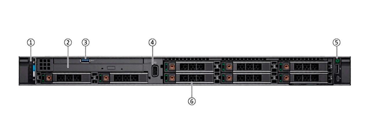 Вид спереди Dell PowerEdge R640