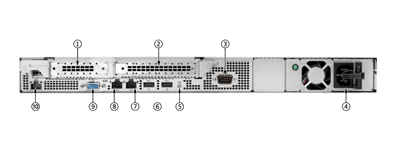 HPE DL20 Gen10 задняя панель