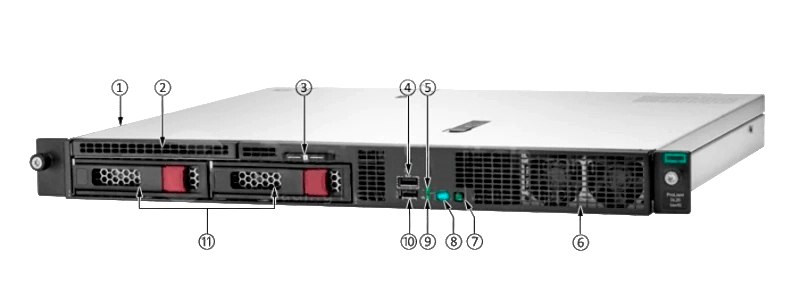 Передняя панель HPE DL20 Gen10
