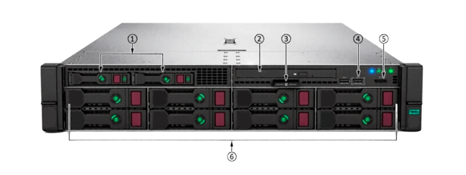 Передняя панель HPE DL380 Gen10 8LFF